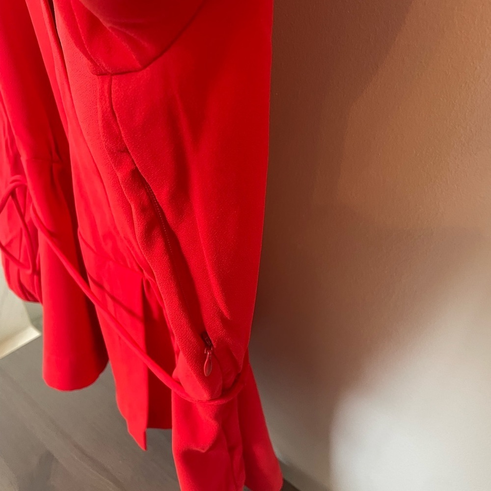 J. Crew Red Wrap Blouse - Picture 3 of 4